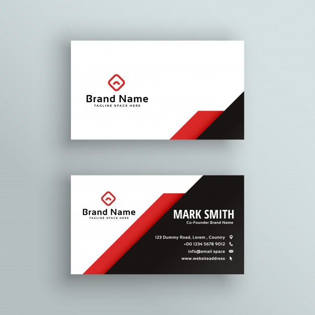 Professional red and black business card design Free Vector - Zonic ...