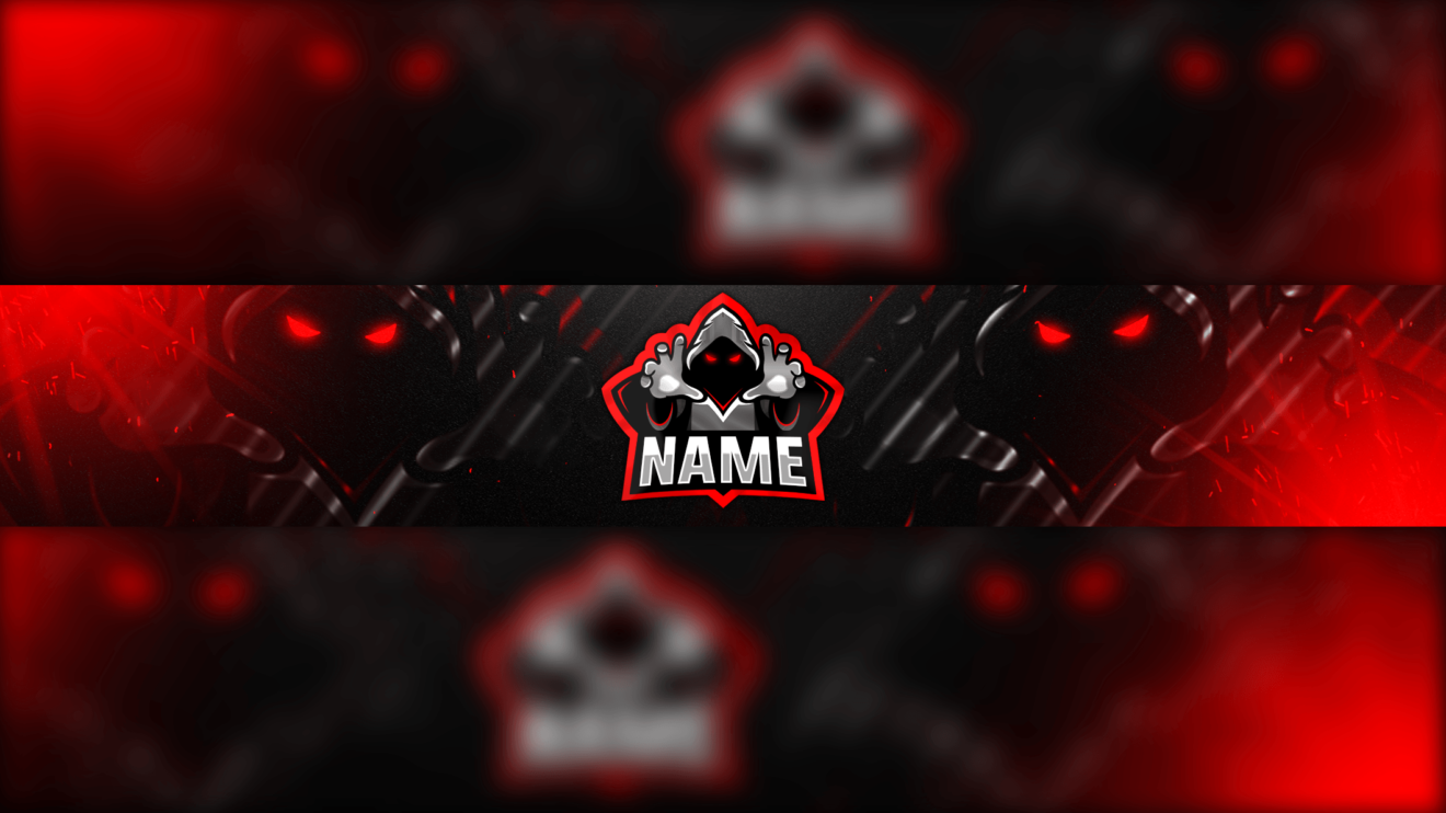 Red Riper Gaming Clan Mascot Banner | Free PSD - Zonic Design Download