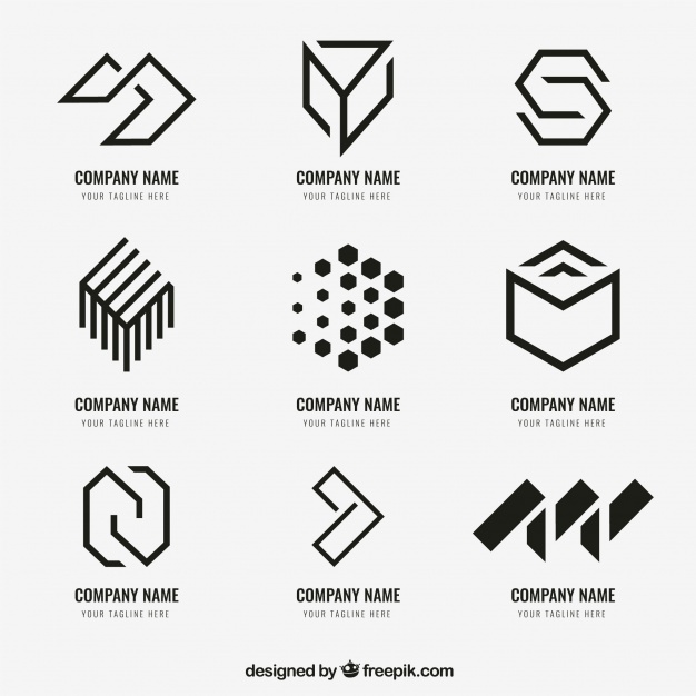 Geometric logo collection Free Vector - Zonic Design Download