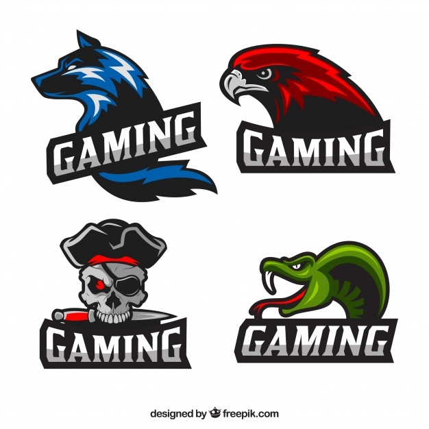 Video game logo collection with flat design - Free Vector - Zonic